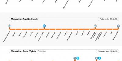 નકશો BRT TransCarioca - સ્ટેશન