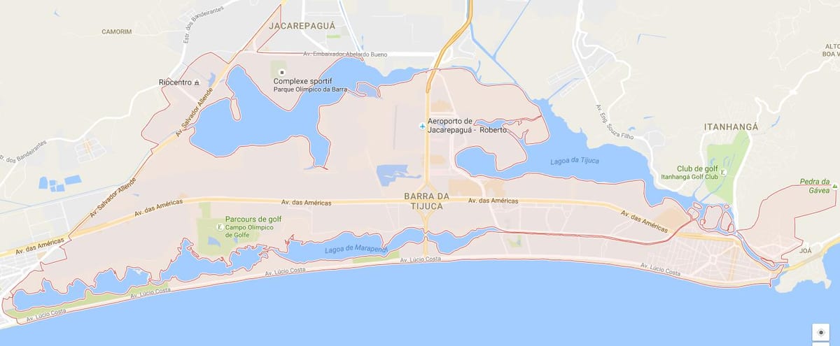 નકશો દા Barra Tijuca