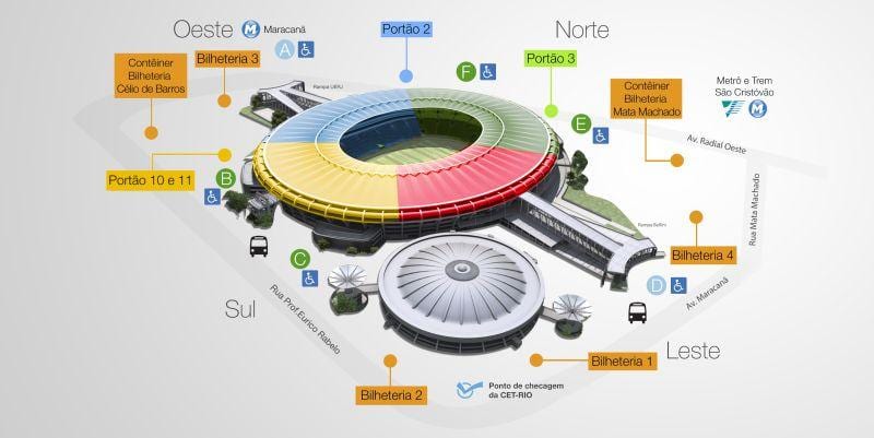 નકશો સ્ટેડિયમ Maracana