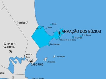 નકશો Armação dos Búzios નગરપાલિકા