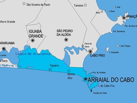 નકશો Arraial do Cabo નગરપાલિકા