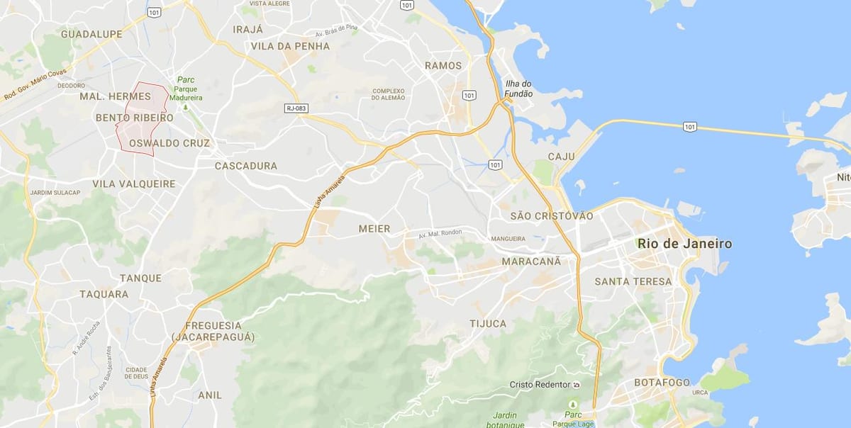 નકશો favela બેન્ટો Ribeiro