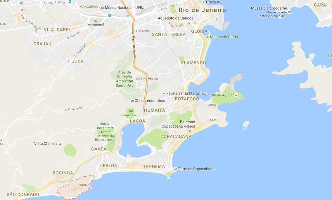 નકશો favela Vidigal