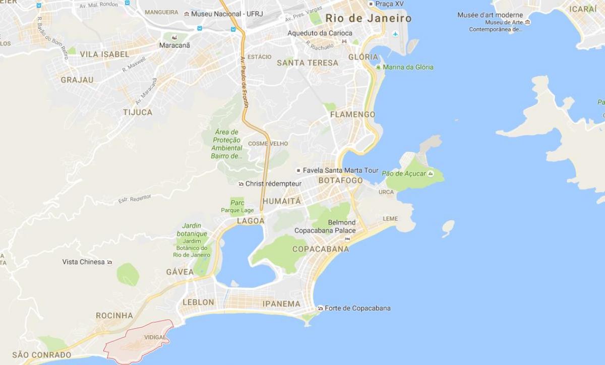 નકશો favela Vidigal