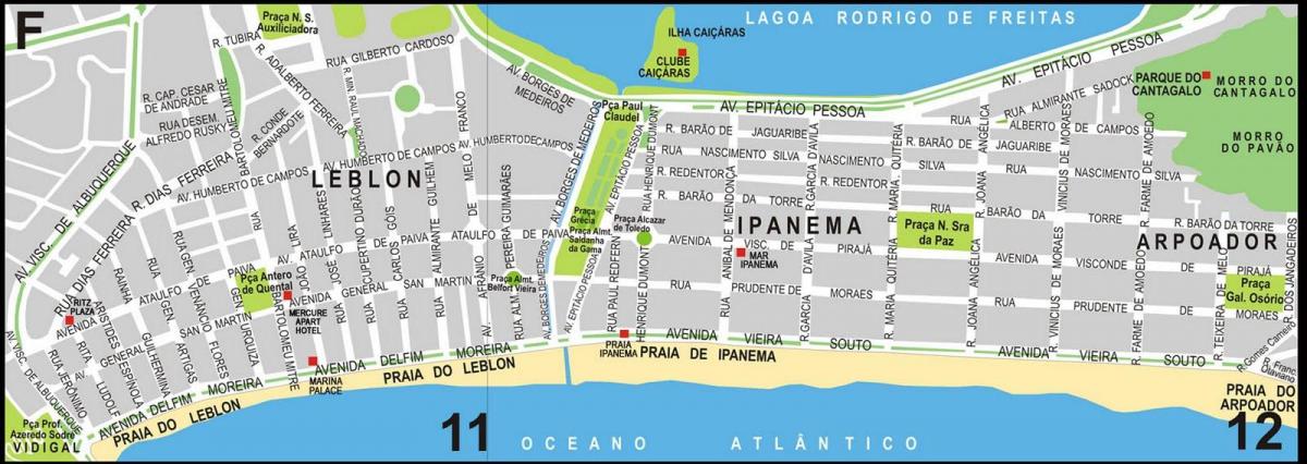 નકશો Ipanema બીચ