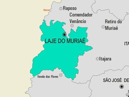 નકશો Laje શું Muriaé નગરપાલિકા