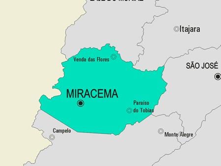 નકશો Miracema નગરપાલિકા