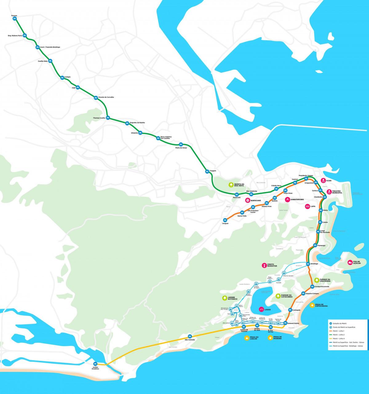 નકશો métro રીઓ ડી જાનેરો