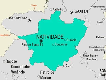 નકશો Natividade નગરપાલિકા