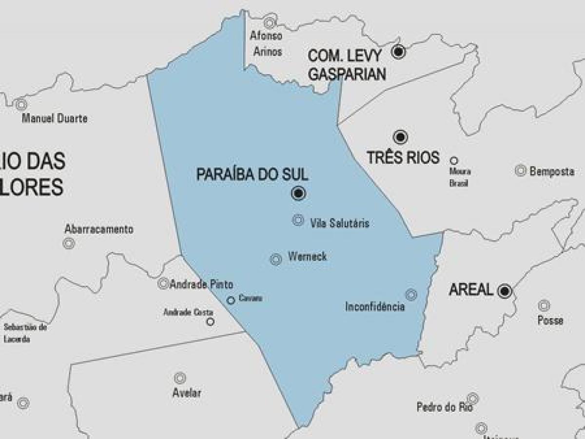 નકશો Paraíba કરી સુલ નગરપાલિકા