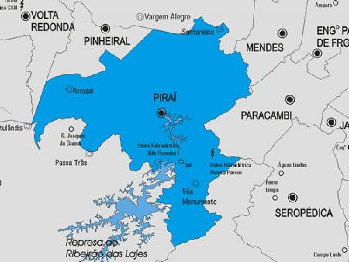નકશો Piraí નગરપાલિકા