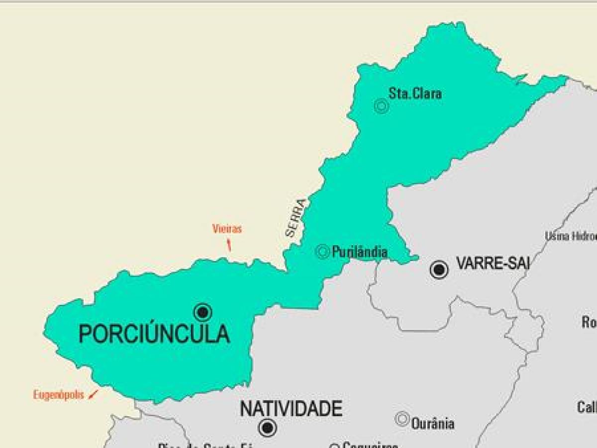 નકશો Porciúncula નગરપાલિકા