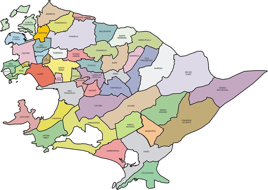 નકશો Quartiers Niterói
