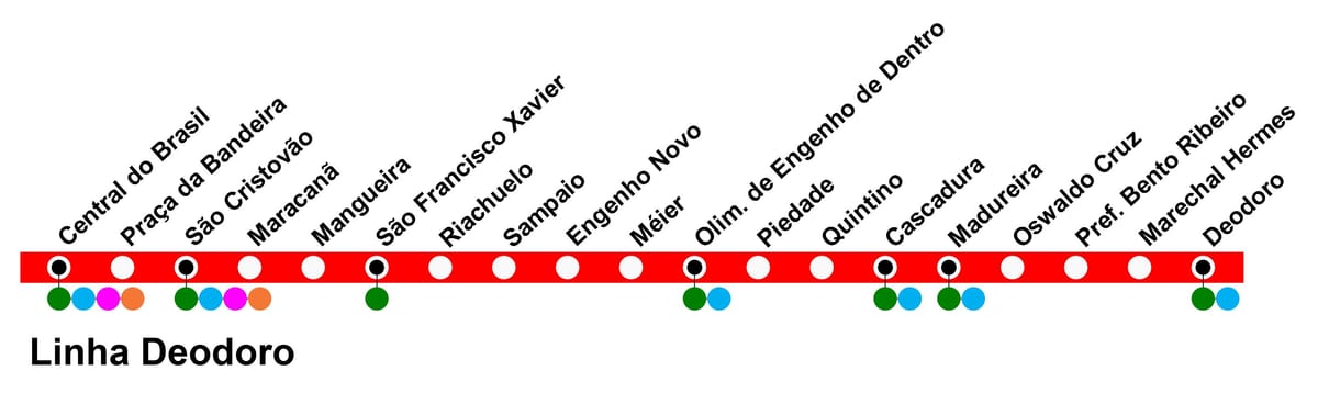 નકશો SuperVia - લાઇન Deodoro