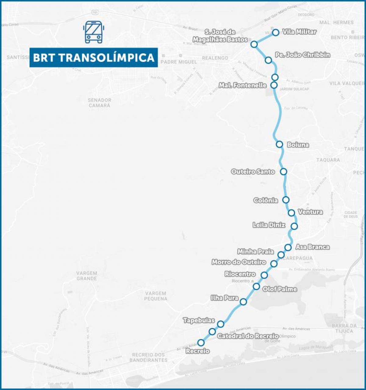 નકશો BRT TransOlimpica