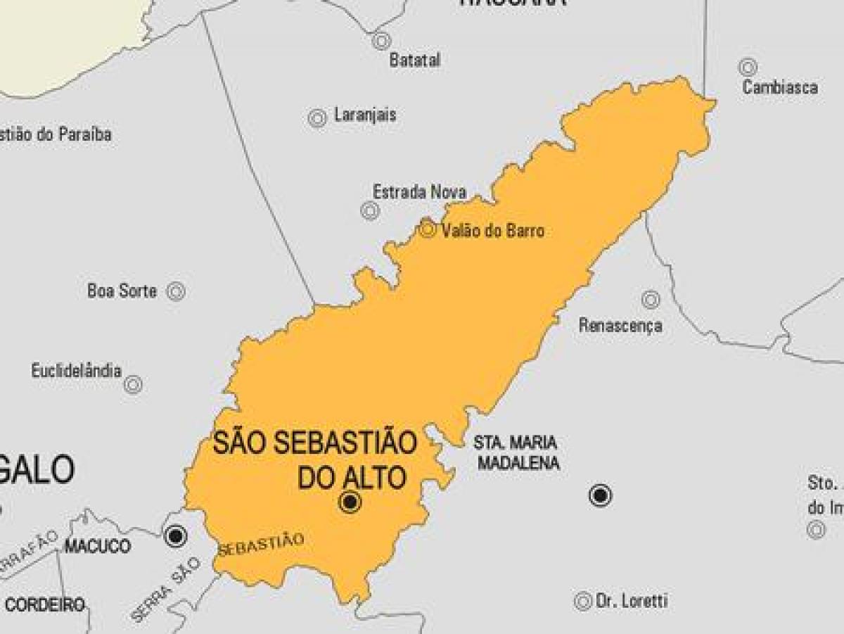 નકશો સાઓ Sebastião શું અલ્ટો નગરપાલિકા