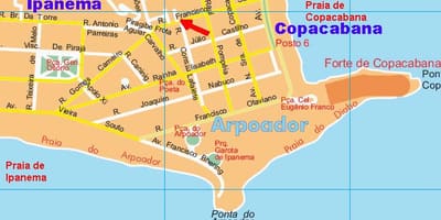 નકશો Arpoador બીચ