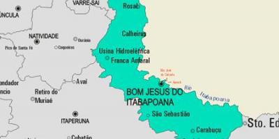 નકશો Bom ઈસુ શું Itabapoana નગરપાલિકા