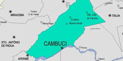 નકશો Cambuci નગરપાલિકા