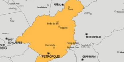 નકશો Petrópolis નગરપાલિકા